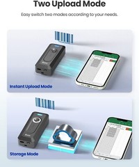 Eyoyo Mini Clip 2D Bluetooth Barcode Scanner 1D QR Code Reader for Android IOS