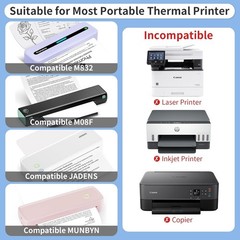 100 Sheets 8.5×11 White Thermal Printer Paper – Compatible with A4 Printers