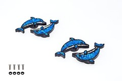 FD&D Multiple Use Shining Screw Cap, Blue Dolphin Pattern with M6 Machine Screw