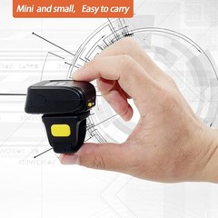 Bluetooth Ring 1D 2D QR Barcode Scanner,Wearable Wireless Finger Mini Bar Cod…