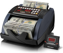 Money Counter with Value Count, UV/MG/IR Counterfeit Bill Detection for Dollars