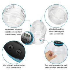 Large Piggy Banks for Adults, Digital Counting Money Jar, 1.8L Capacity Coin …