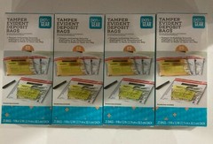 100 Tamper Evident Deposit Bags 9&Prime; by 12&Prime; 4 boxes of 25 NEW Security Indicator