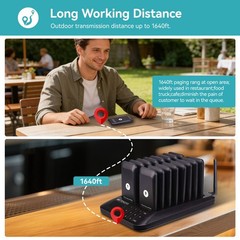 Retekess TD157 Restaurant Pager System Guest Queuing 46 Buzzer Eatery Brewery
