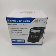 Royal Sovereign QS-1AC Electric Coin Sorter Tubes Open Box Tested Works Great