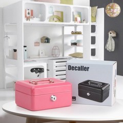Waterproof Pink Cash Box with Key Lock – Compact and Portable for All Use