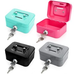4 PCS Mini Cash Box Small Metal Money Key Lock Safe Coin Organizer 4.5×3.3×2