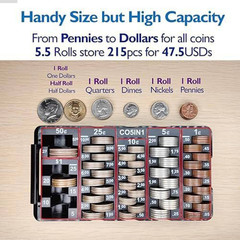 2Pcs Coin Sorting Tray with Removable Lid Accurate Easy Wrap Change Counter Orga
