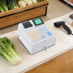 LCD Display Corded Cash Register Electric Cashier Cash Register w/Cash Drawer