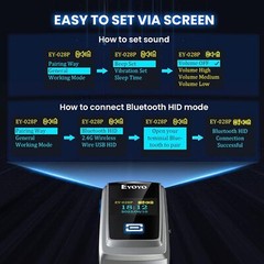Eyoyo Wireless Bluetooth 2D QR Code Scanner with LCD Display Library Inventory