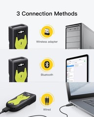 Inateck Mini 2D Barcode Scanner — Bluetooth, 2.4G & USB 3-in-1 Wireless for…