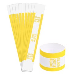 Pack of 300 Money Band Bundles, Self-Adhesive Bill Wrappers, 7.6&Prime;x1.18&Prime; Yellow