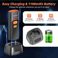 Wireless Bluetooth 1D 2D QR Barcode Scanner USB 2.4G Windows Android iOS PC