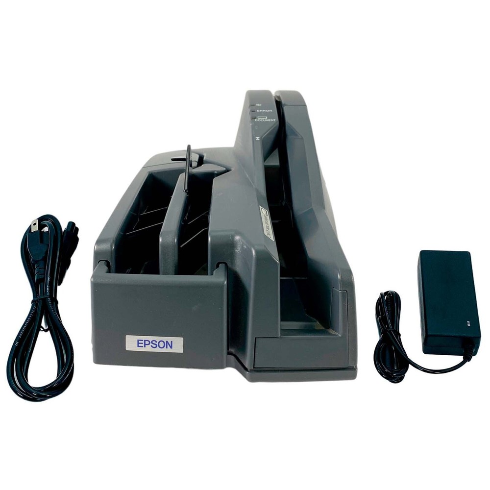 Epson TM-S1000 M236A MICR 30 DPM 2-Pocket Check Scanner Reader w/Adapter