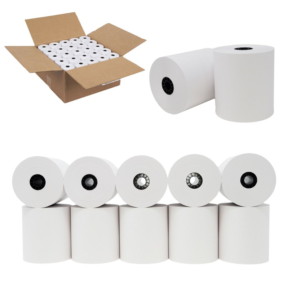 3&Prime;x150&prime; Bond Kitchen Printer/Cash Register/Receipt Tape Paper – 50 rolls/cs