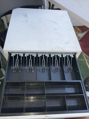 Metal Lockable POS Cash Drawer w/ Lock & Key, Bill Clips, Coin Tray EVM-401