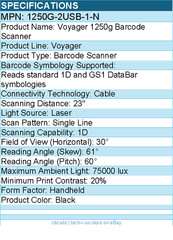 Honeywell 1250G-2USB-1-N Voyager 1250g Barcode Scanner – Cable