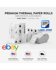3 1/8&Prime; x 230&prime; THERMAL POS RECEIPT PRINTER ROLL PAPER BPA FREE USA 50 ROLLS