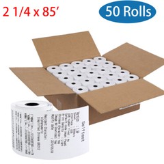50 Roll 2 1/4&Prime; x 85&prime; Thermal Paper Cash Register Credit Card POS Receipt Paper