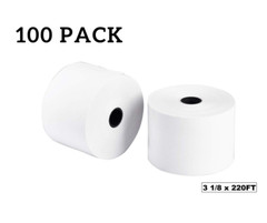 100 Pack Thermal Cash Register Rolls 3-1/8 in x 220 ft. | Receipt Paper