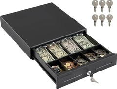 Compact Cash Drawer for POS Systems – 4 Bill & 5 Coin Slots, Anti-Theft Design