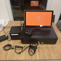 Toast Flex POS TT200 Dual Screen System, Card Reader, Printer, Cash Drawer RESET
