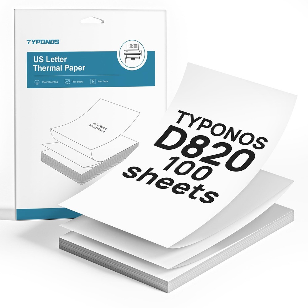 D820 Thermal Printer 8.5 x 11 Inch Folding Thermal Paper,100 Sheets | BPA-Fre…
