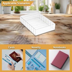 Large Clear Acrylic Cash Organizer 8 Sections Desk Tray Organizer for Money B…