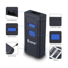 Eyoyo Mini 1D Wireless Barcode Scanner Bluetooth,3-in-1 Bluetooth&2.4G Wirele…