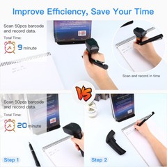 Eyoyo 1D Laser Wireless Wearable Finger Ring Barcode Scanner for IOS Android PC