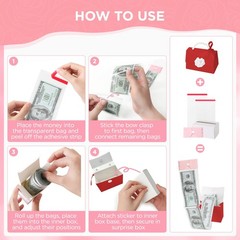 Money Pull Box Cash Surprise Mini Rose Handbag 30 PCS Transparent Bags