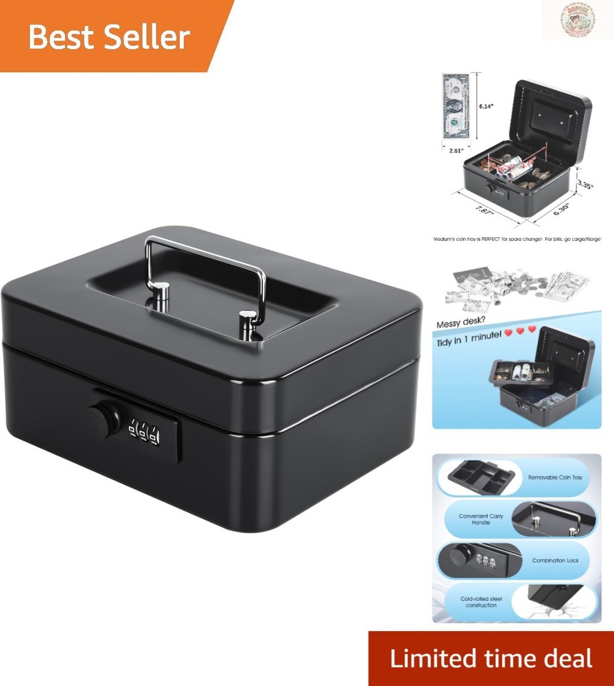 Compact Cash Box with Combination Lock – Perfect for Travel & Everyday Security