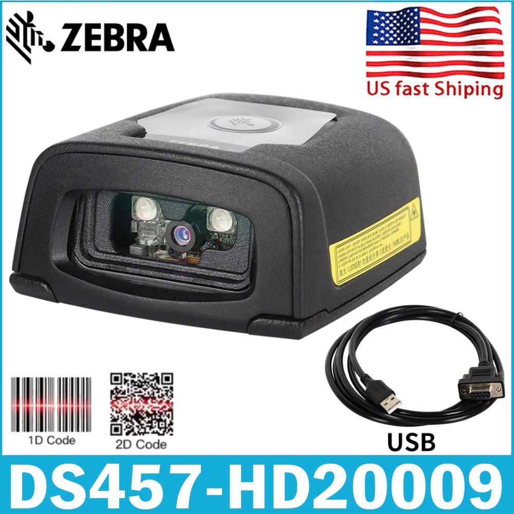 Zebra DS457-HD20009 2D Fixed Mount High-Density Barcode Scanner Reader USB Kit