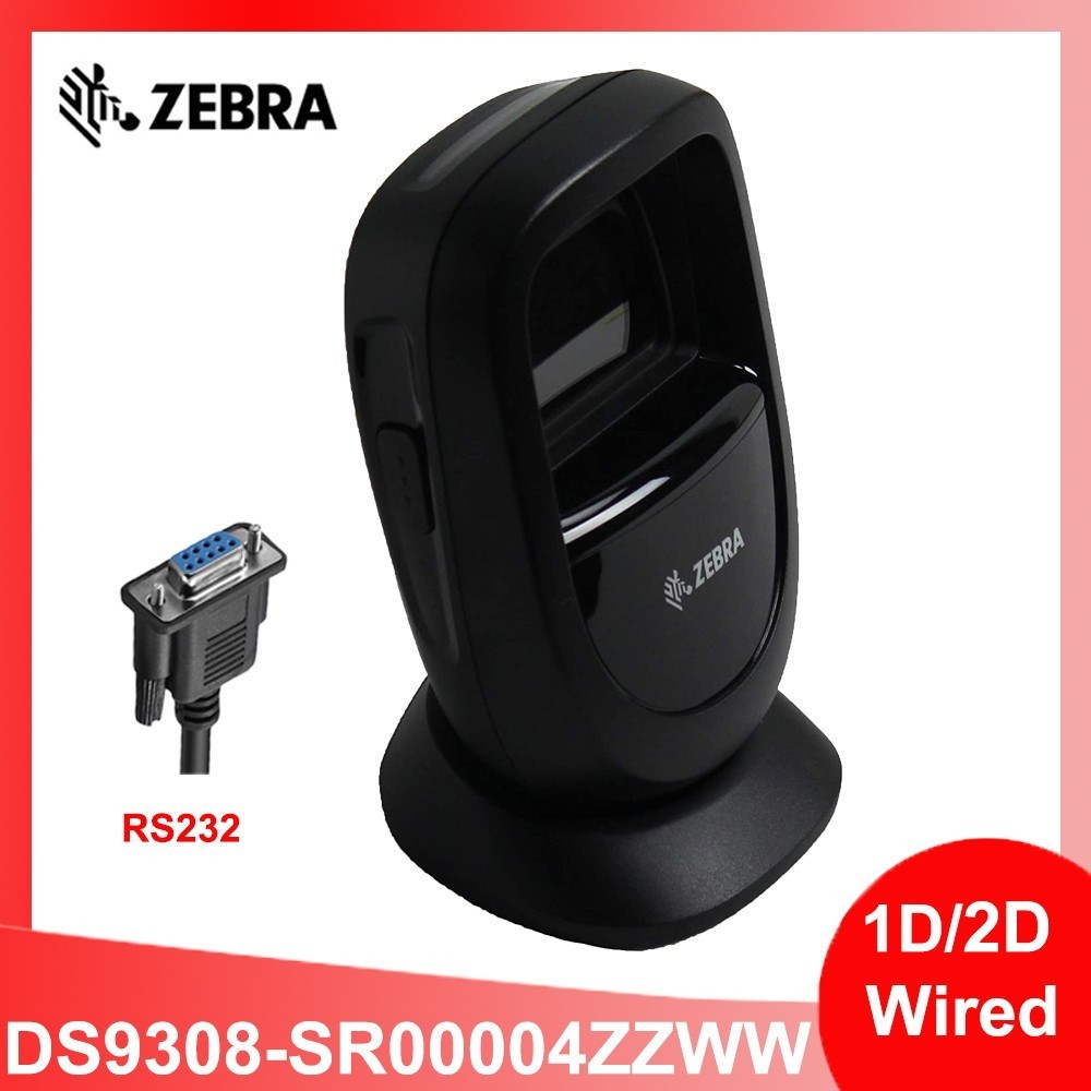 Zebra DS9308-SR00004ZZWW 1D 2D QR Code Desktop Corded Barcode Scanner RS232 Kit