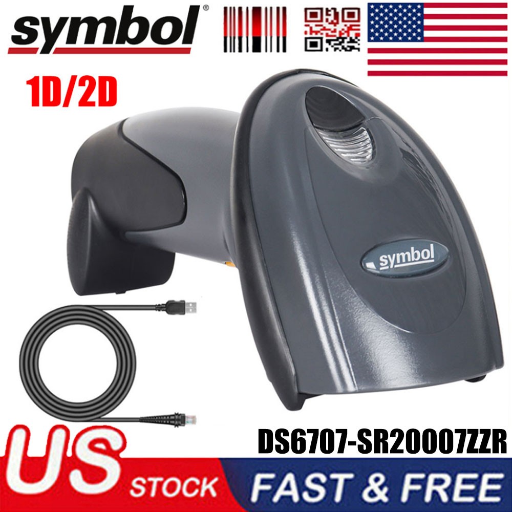 Symbol DS6707 Handheld 1D 2D Barcode Scanner With USB Cable DS6707-DC20007ZZR
