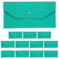 12Pcs PU Leather Envelope Wallet Money for Women Men,Green