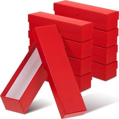 8 Pcs Coin Holder Boxes Red Leatherette Paper 9 x 2 x 2 Inches