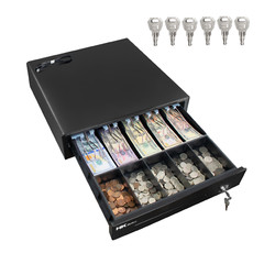 16&Prime; Heavy Duty POS Cash Drawer 5Bill/5Coin, Removable Coin Compartment, 24V, RJ1