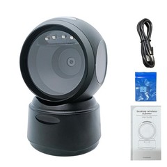 Wireless Desktop Barcode Scanner LED Light Multi-Prompt Handsfree Bar Code PGAI