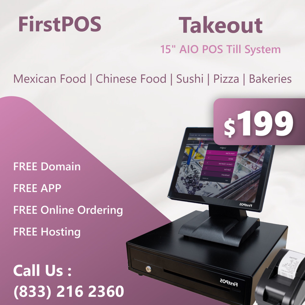 15 » Touchscreen POS Cash Register Till System Takeout