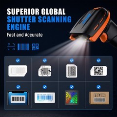 Barcode Scanner Wireless with Stand: 1D 2D QR with Power Switch, D6100