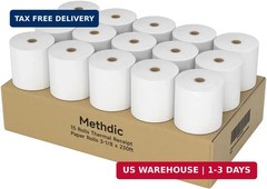 15 Rolls 3 1/8 x 230 Thermal Paper Receipt Rolls 55 GSM Premium Quality Thick pa