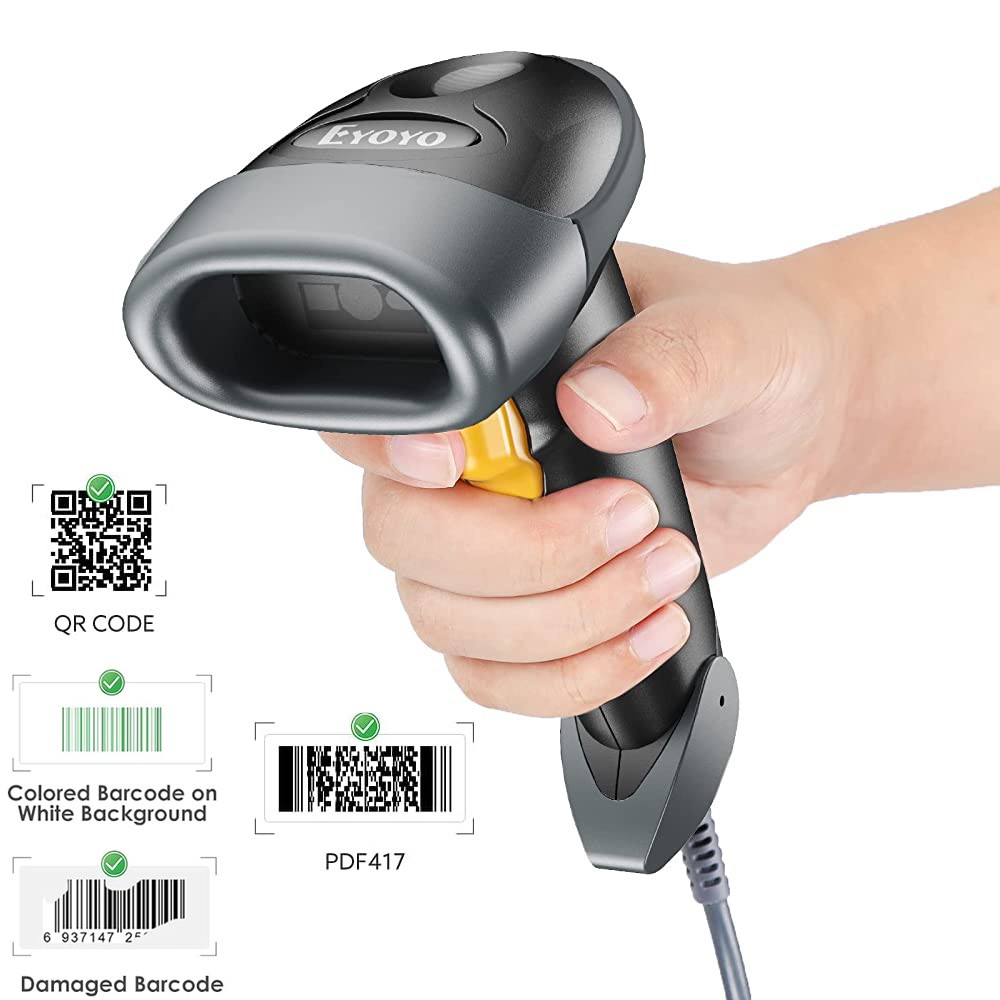 Eyoyo 1D QR Code 2D Barcode Scanner Handheld USB Wired Automatic Scanning Reader