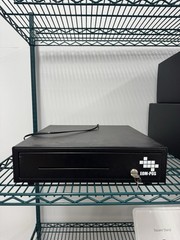 EOM-POS EOM-100 Cash Drawer Black Metal Lockable Removable Coin Compartment Key