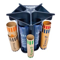 Byteen8 Coin Counter Coin Sorter Tube｜Creative 5-in-1 Change Sorter Coin Organiz
