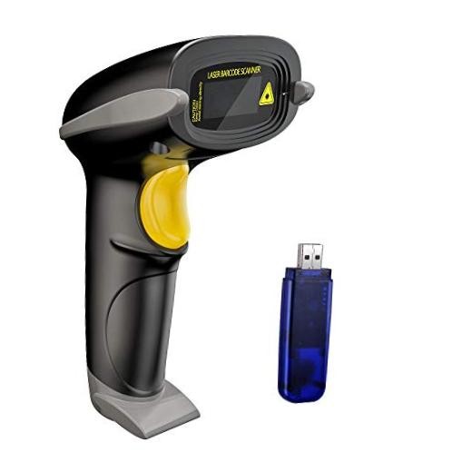 Wireless Barcode Scanner 328 Feet Transmission Distance USB Cordless 1D Gray