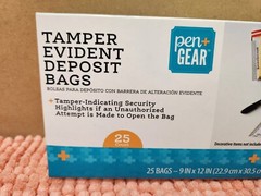 Pen Gear Tamper Evident Deposit Bags 25 Count Tamper Evident Deposit Bags NEW