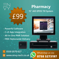 15&Prime; Touchscreen POS Cash Register Till System For Pharmacies