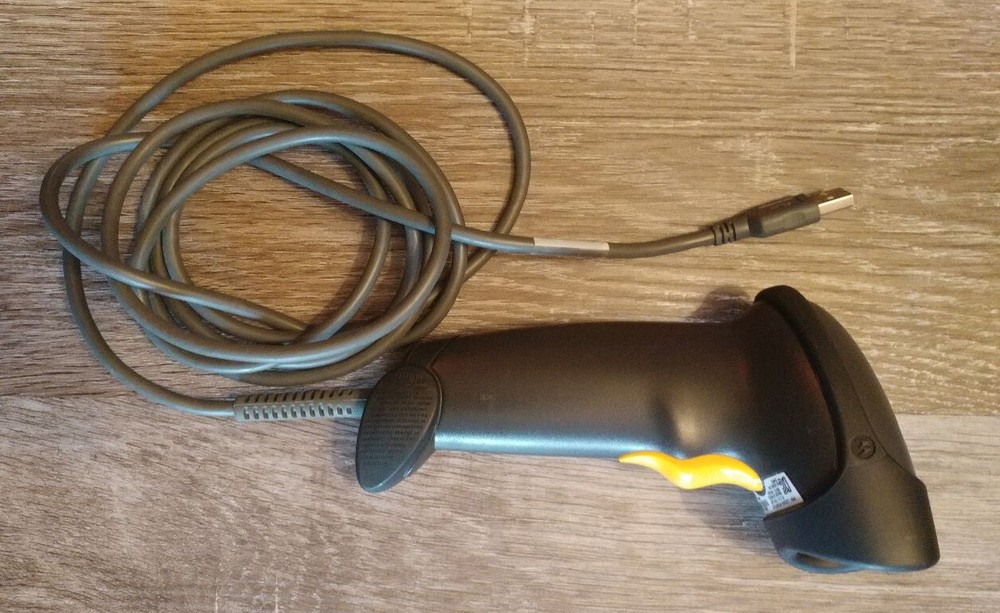 Symbol Laser Barcode Scanner LS2208-SR20007R-UR, Black/Yellow, used