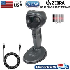 ZEBRA Symbol Motorola DS9808-SR00007NNWR 1D Laser Barcode POS Scanner +USB Cable